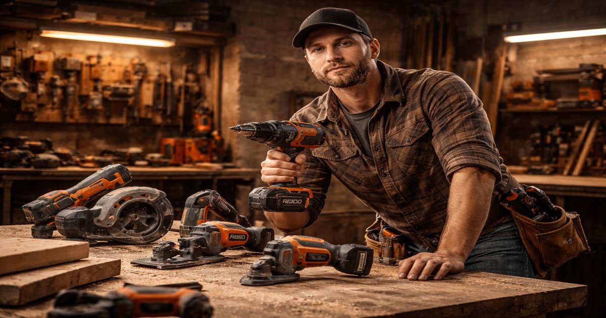 ridgid battery tools in use