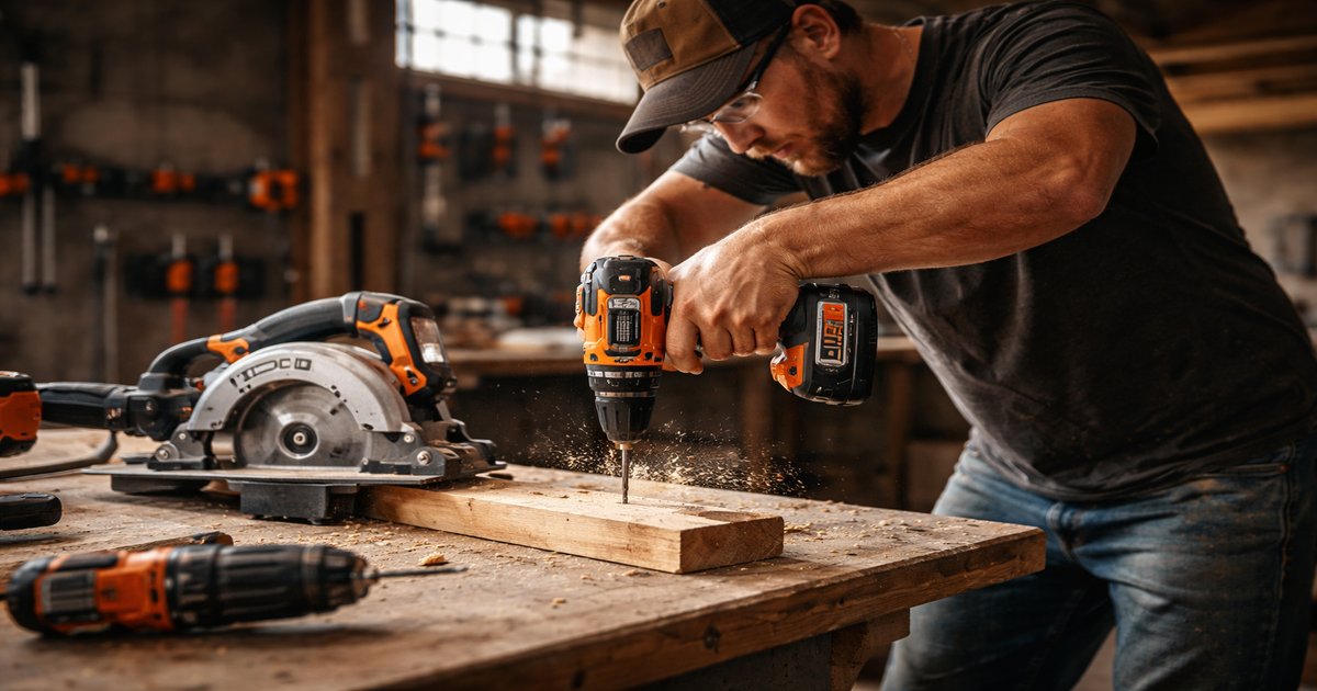 ridgid power tools in use